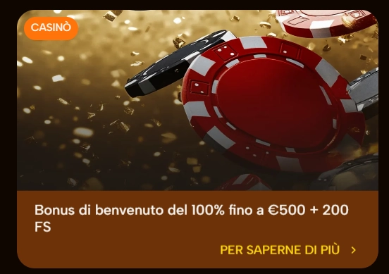 Panteoncasino Casino bonus di benvenuto con chip e offerta fino a €500 + 200 FS